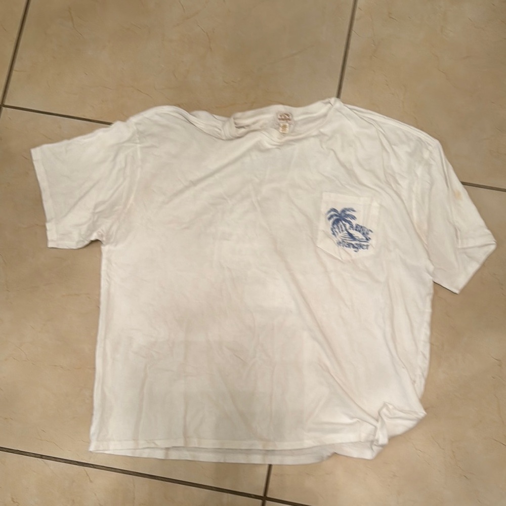 White T-Shirt with Palm Tree Design